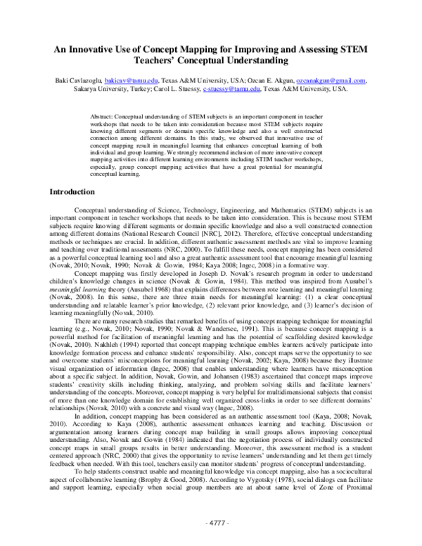 (PDF) An Innovative Use of Concept Mapping for Improving and Assessing ...