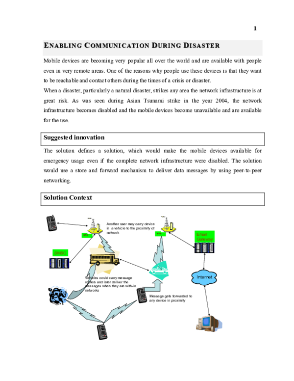 (PDF) Enabling communication during disaster