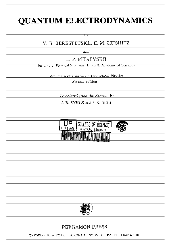 (PDF) Vol 4 Landau Quantum Electrodynamics
