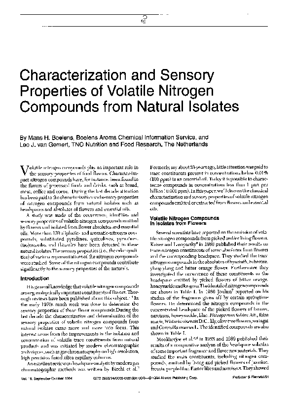 (PDF) Characterization and sensory properties of volatile nitrogen