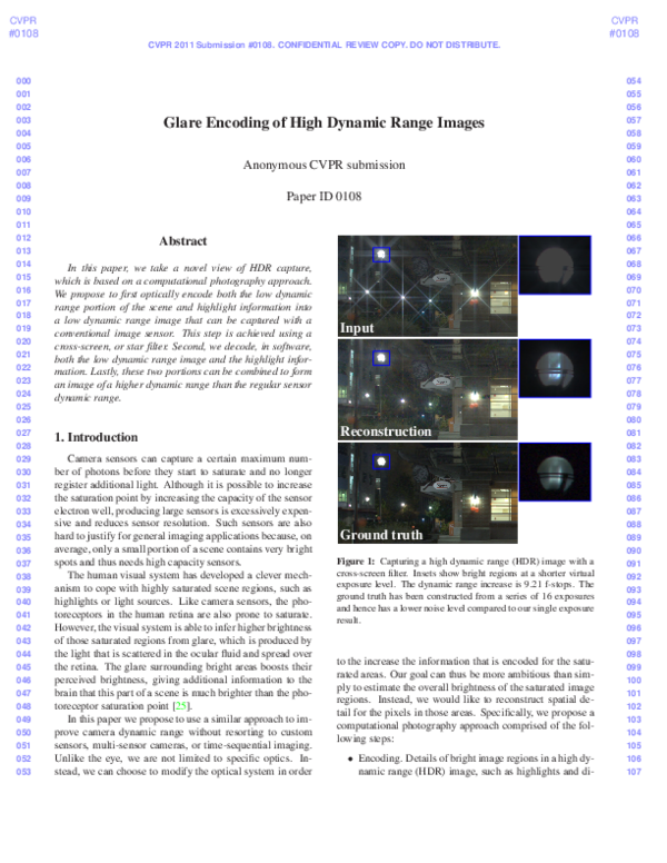 (PDF) Glare encoding of high dynamic range images