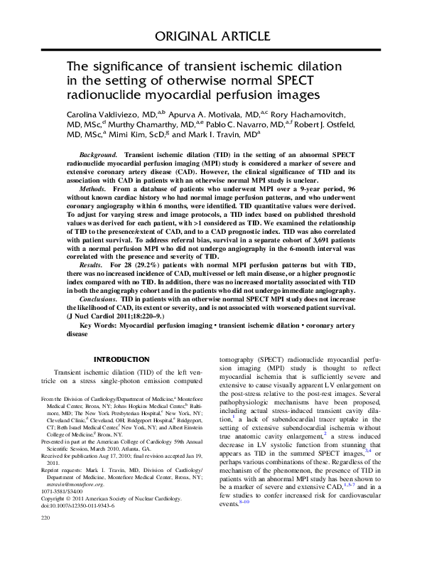 (PDF) The significance of transient ischemic dilation in the setting of ...