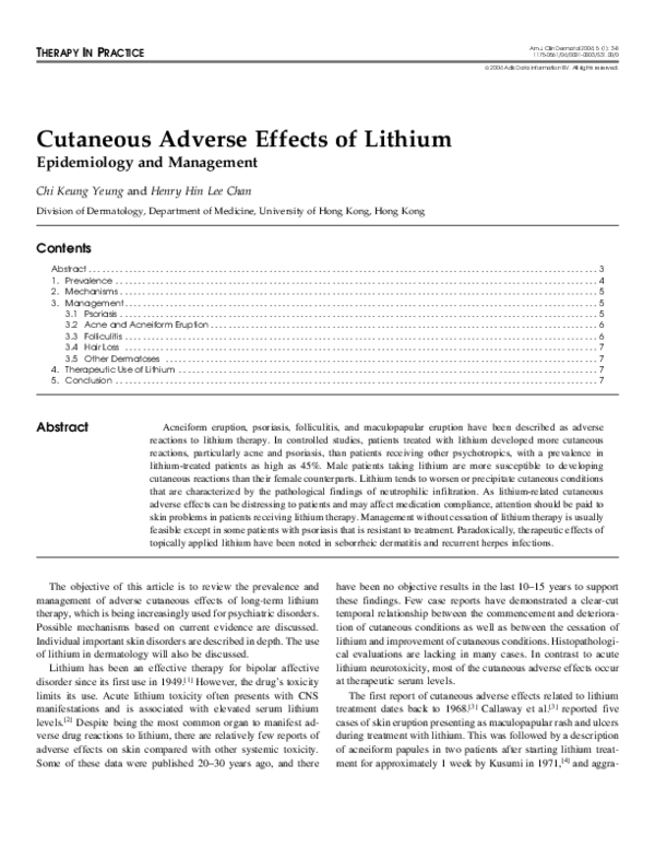 Adverse Effects Of Lithium