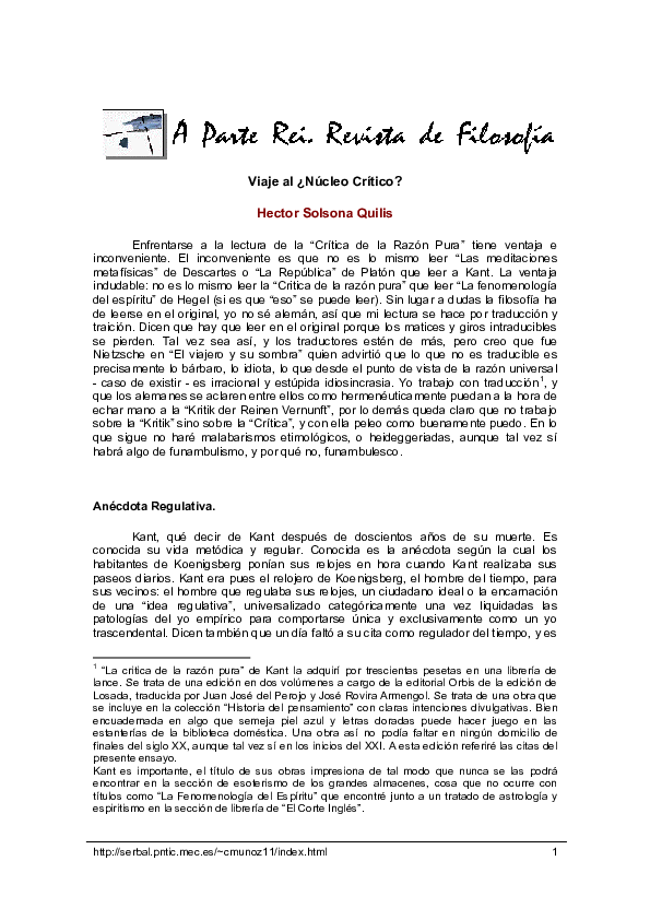 (PDF) Viaje al ¿Núcleo Crítico?