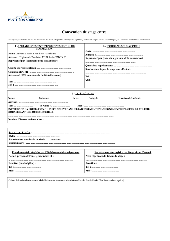 (PDF) Convention de stage entre