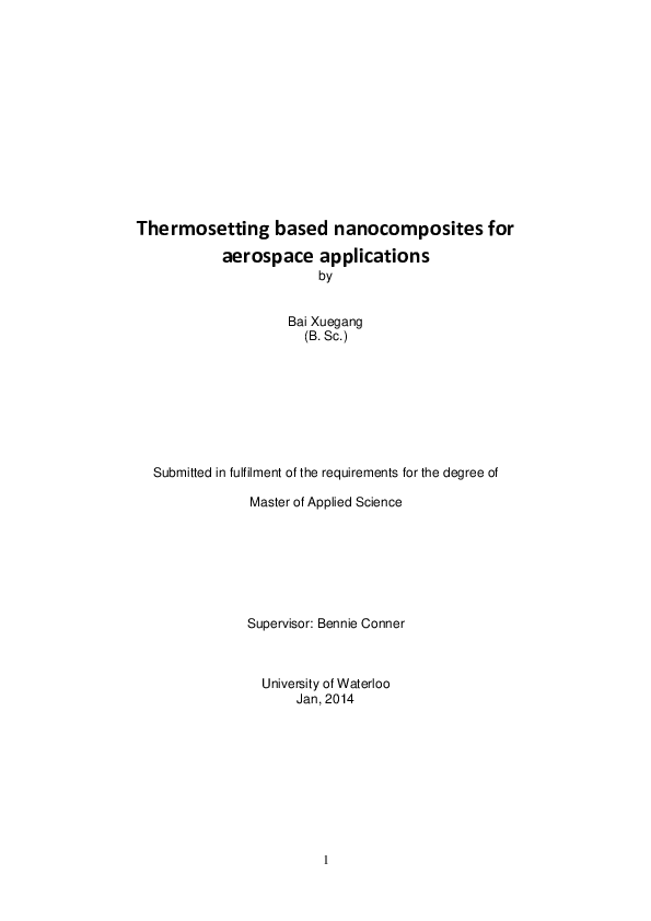 (PDF) Thermosetting based for aerospace applications