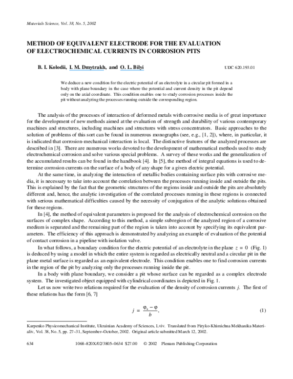 (PDF) Method of Equivalent Electrode for the Evaluation of ...