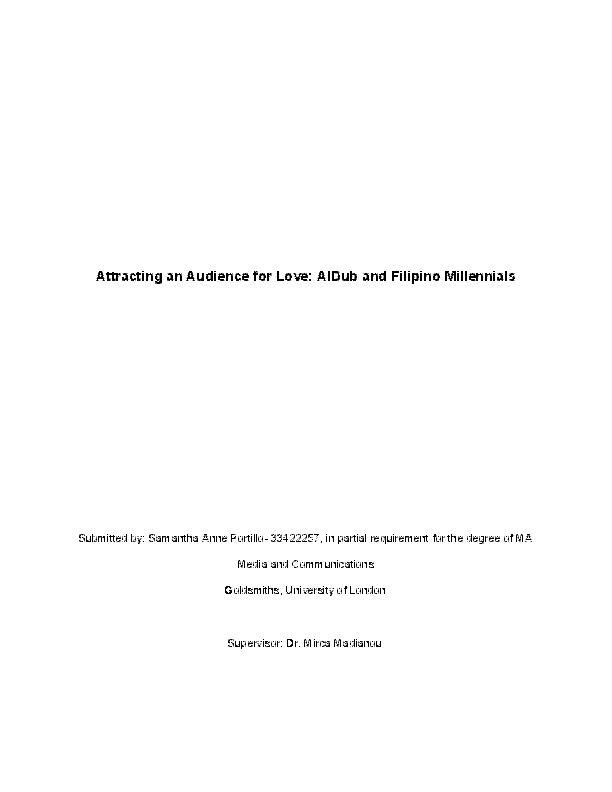 Pdf Attracting An Audience For Love Aldub And Filipino Millennials Samantha Portillo Corodeanu Academia Edu Pdf Attracting An Audience For Love Aldub And Filipino Millennials Samantha Portillo Corodeanu Academia Edu