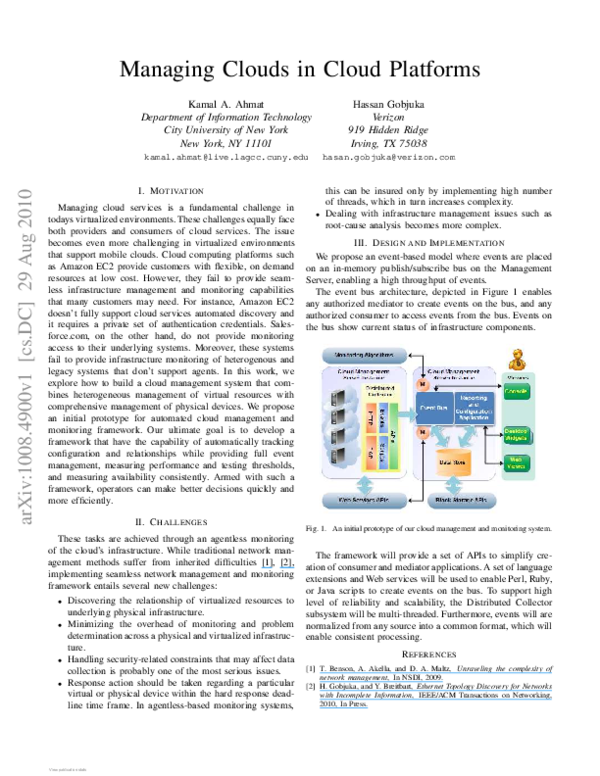 (PDF) Managing Clouds in Cloud Platforms