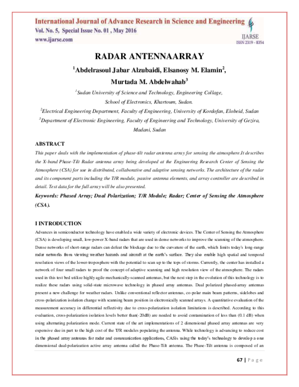 Pdf Radar Antenna Array