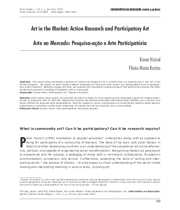 (PDF) Art in the Market: Action Research and Participatory Art
