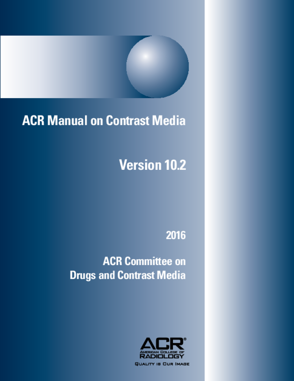 (PDF) ACR Manual on Contrast Media ACR Manual on Contrast Media