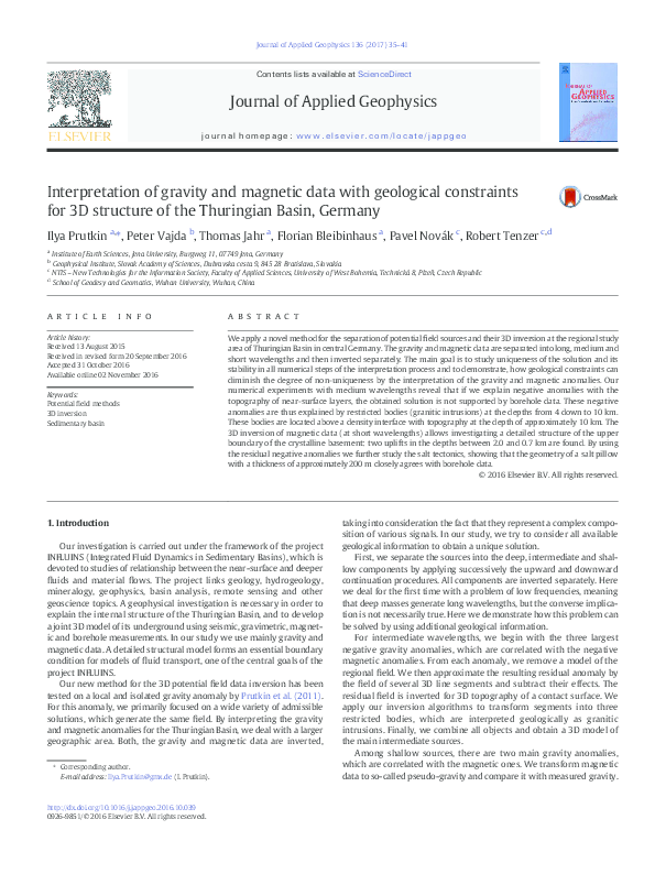 (PDF) Interpretation of gravity and magnetic data with geological ...