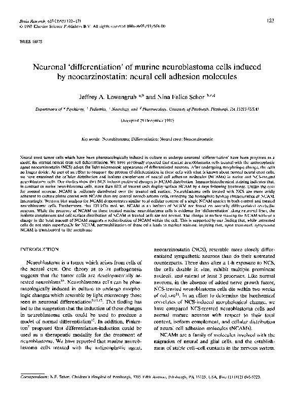(PDF) Neuronal ‘differentiation’ of murine neuroblastoma cells induced ...