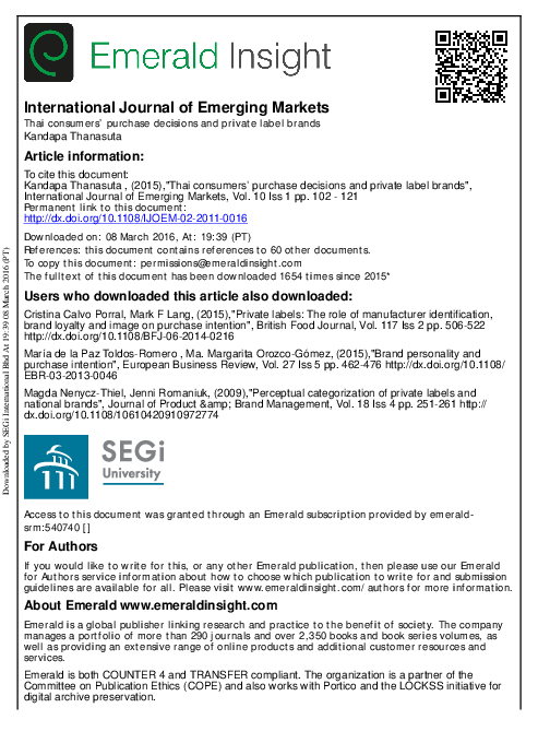 (PDF) International Journal of Emerging Markets Article information