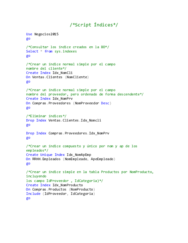 (PDF) Script Índices
