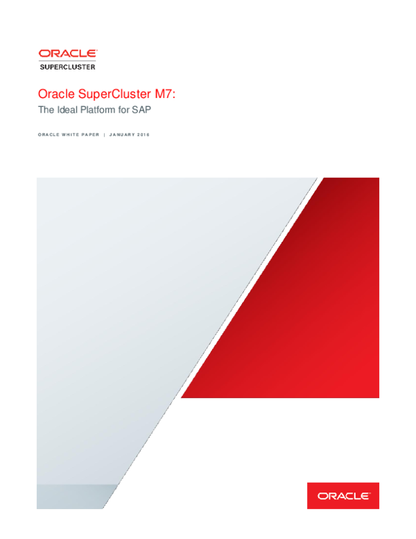 (PDF) Oracle SuperCluster M7: The Ideal Platform for SAP