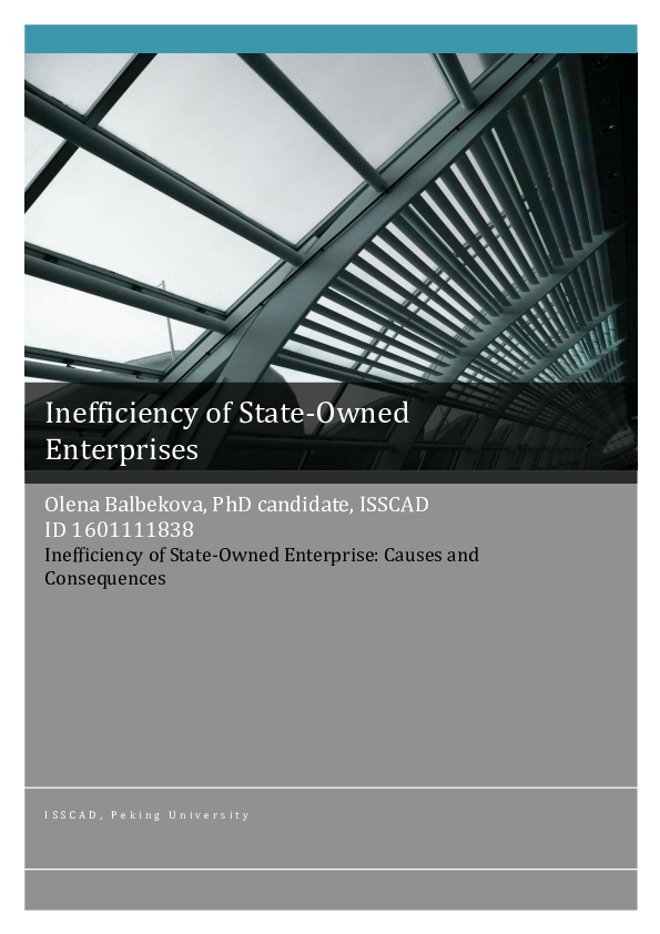 Pdf Inefficiency Of State Owned Enterprises