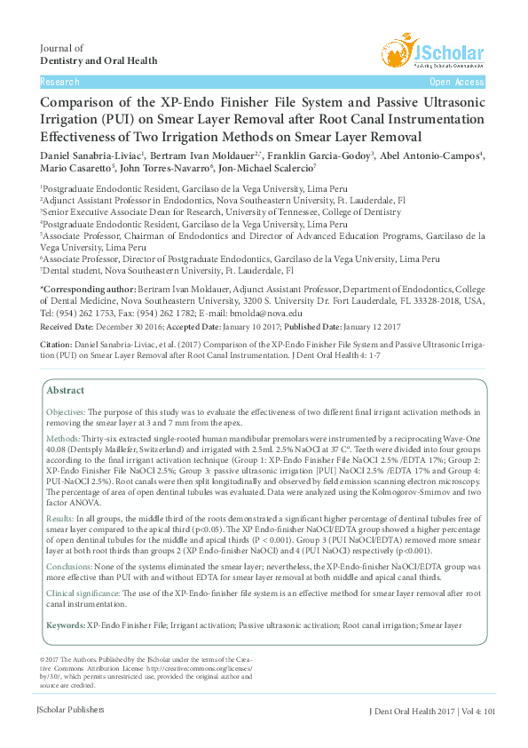 (PDF) Comparison of the XPEndo Finisher File System and Passive