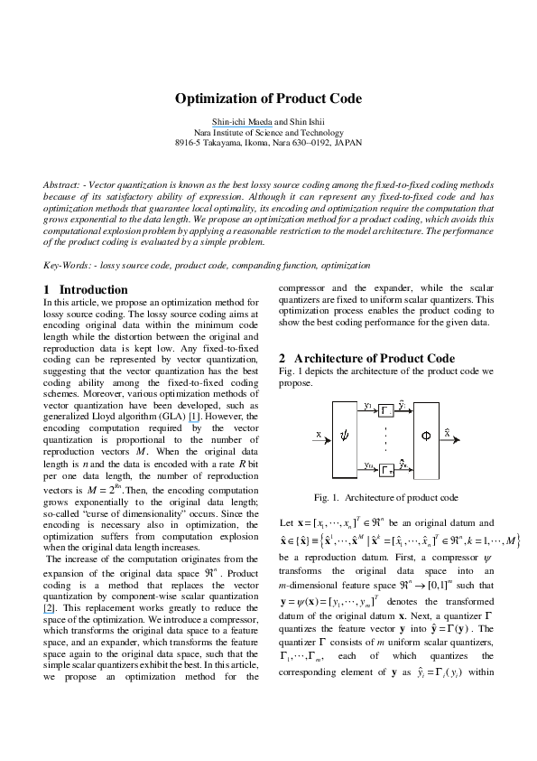 (PDF) Optimization of product code