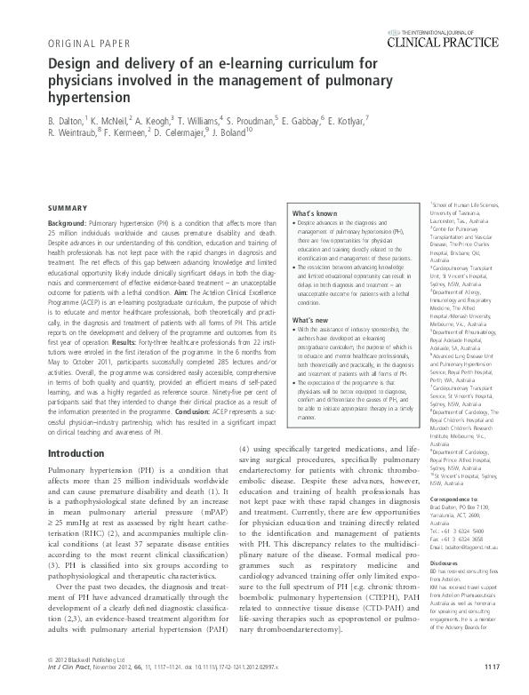 (PDF) Design and delivery of an e-learning curriculum for physicians ...