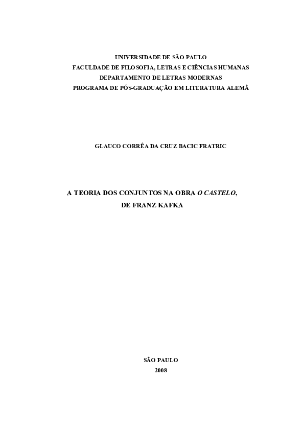 (PDF) UNIVERSIDADE DE SÃO PAULO FACULDADE DE FILOSOFIA, LETRAS E