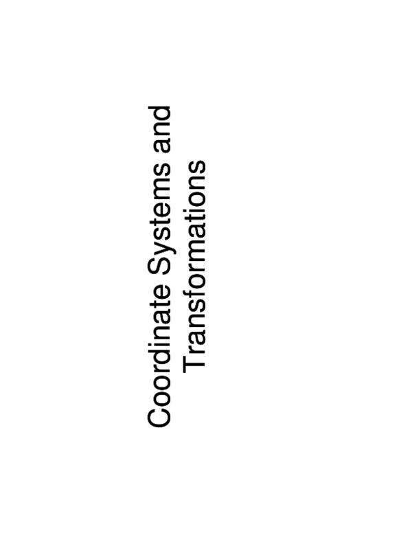 (PDF) Coordinate Systems and Transformations
