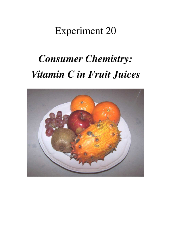 (PDF) Experiment 20 Consumer Chemistry Titration for Vitamin C