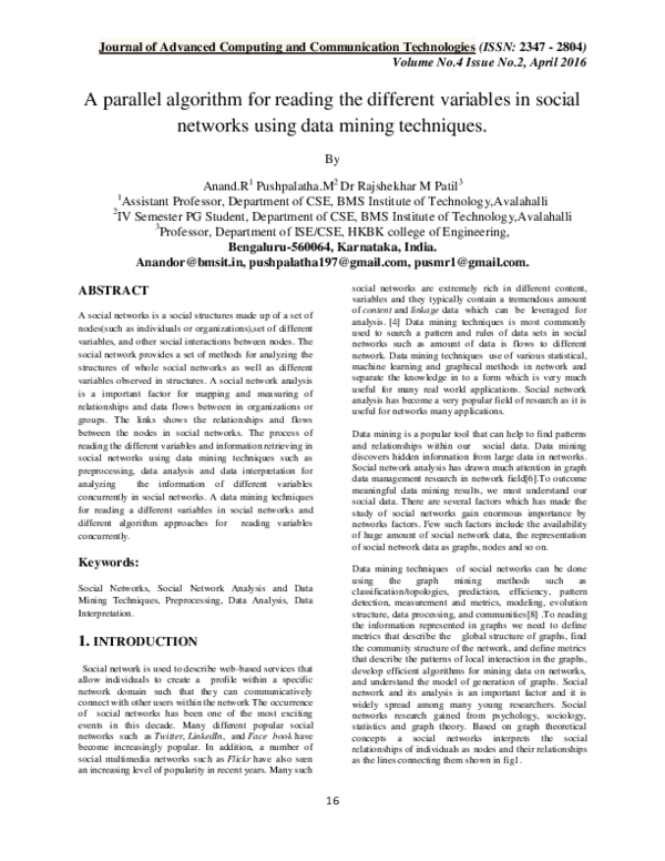 (PDF) A parallel algorithm for reading the different variables in ...