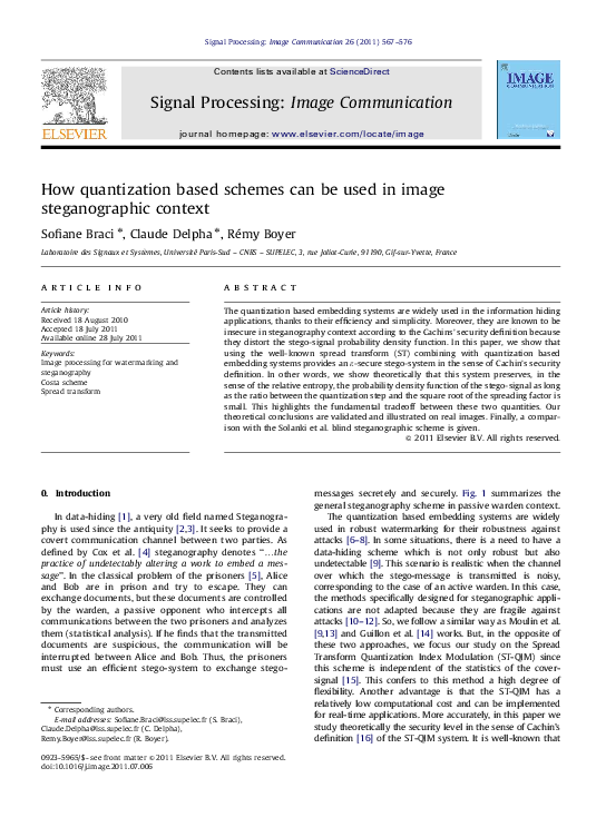 (PDF) How quantization based schemes can be used in image ...
