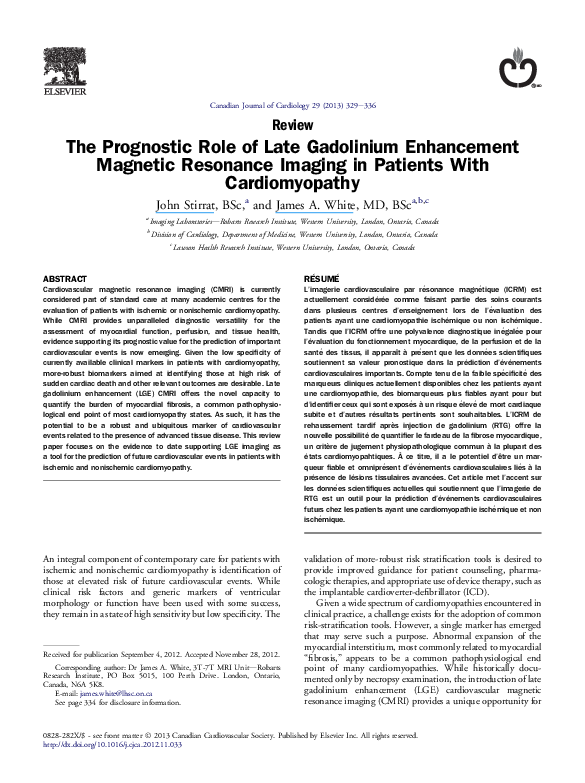 (PDF) The Prognostic Role of Late Gadolinium Enhancement Magnetic ...