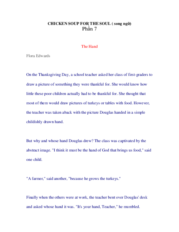 (PDF) CHICKEN SOUP FOR THE SOUL ( song ngữ Quỳnh Mi Academia.edu