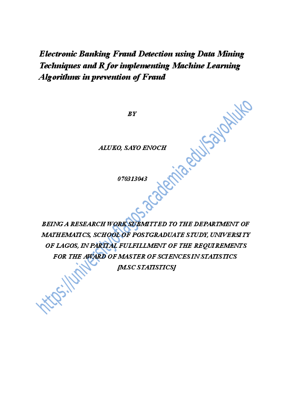 Doc Electronic Banking Fraud Detection Using Data Mining