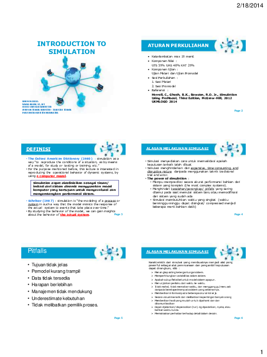 (PDF) INTRODUCTION TO SIMULATION