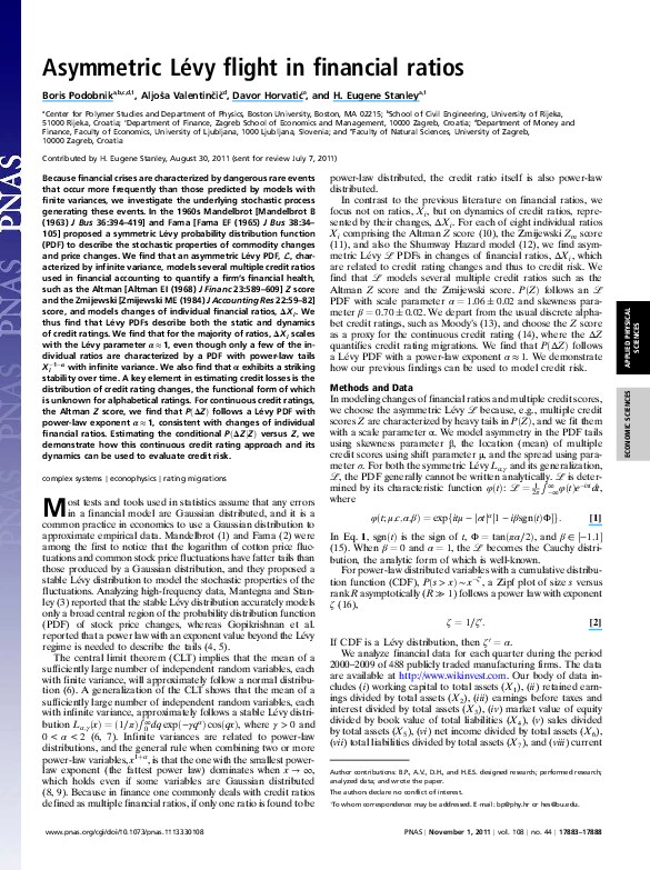 (PDF) Asymmetric Levy flight in financial ratios