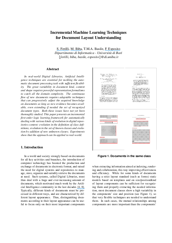 (PDF) Incremental machine learning techniques for document layout ...