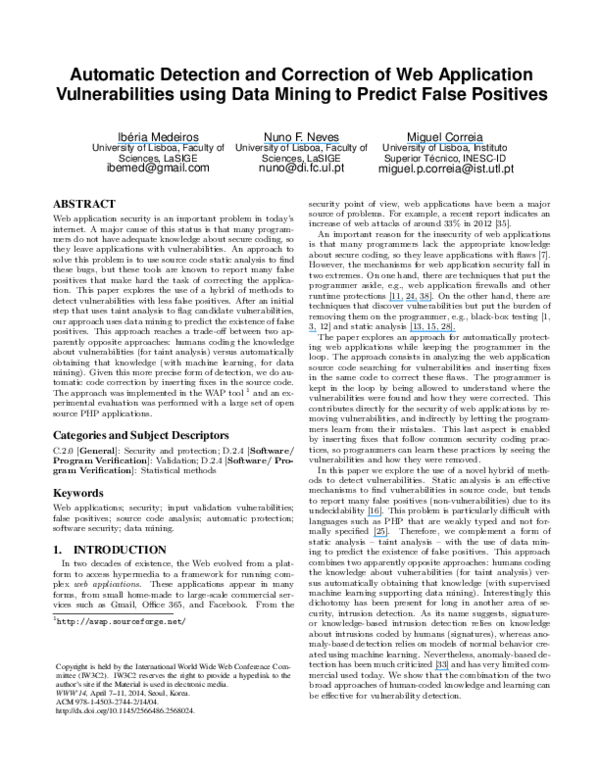 (PDF) Automatic detection and correction of web application ...