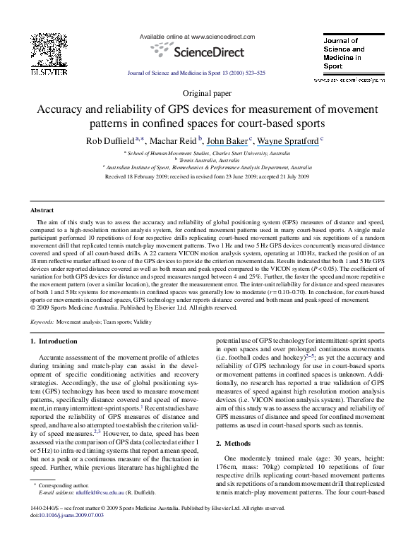 (PDF) Accuracy and reliability of GPS devices for measurement of ...
