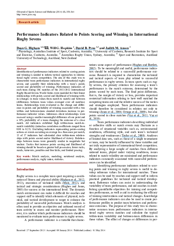 (PDF) Performance indicators related to points scoring and winning in ...