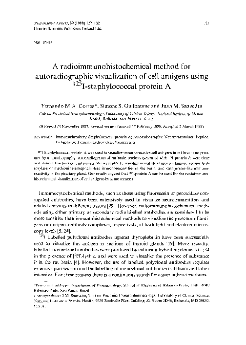 (PDF) A radioimmunohistochemical method for autoradiographic