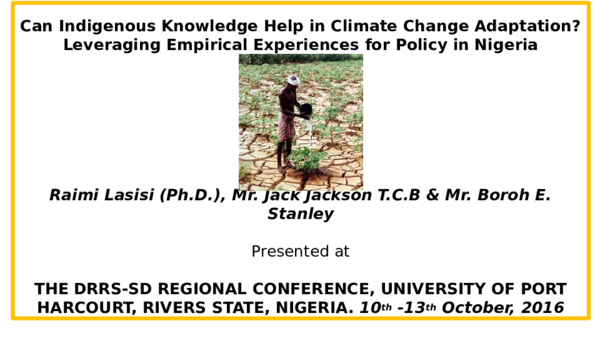 (PPT) Can Indigenous Knowledge Help in Climate Change Adaptation ...