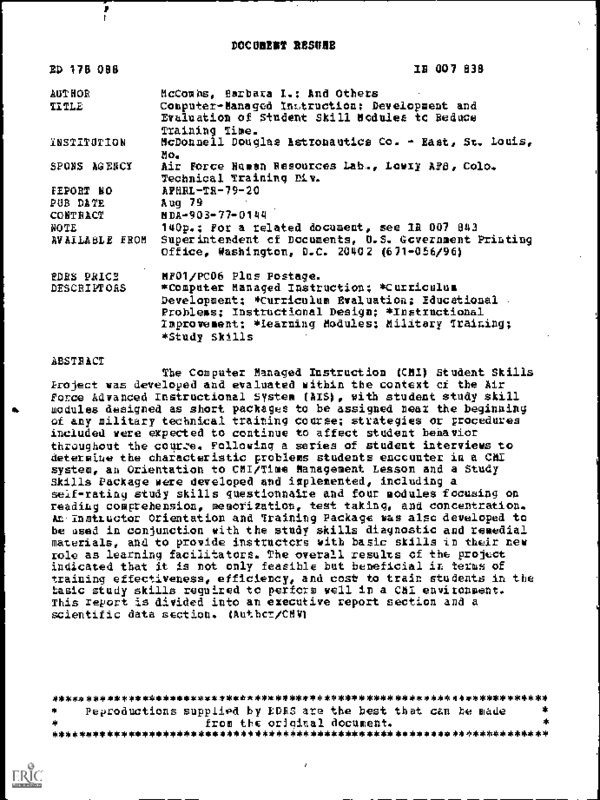 (PDF) ComputerManaged Instruction Development and Evaluation of