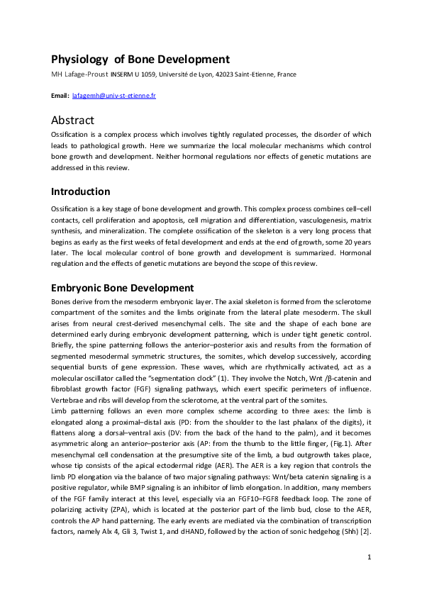 (PDF) Physiology of Bone Development