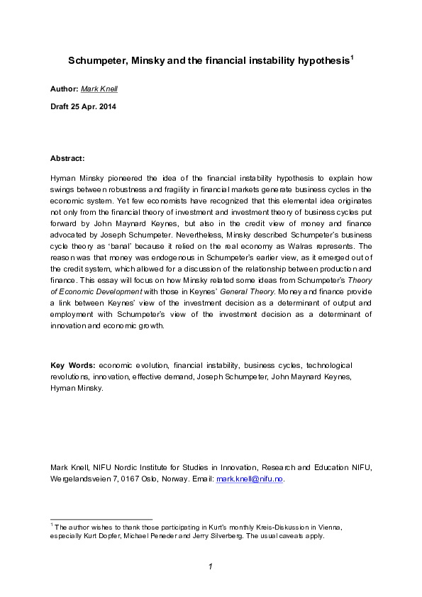 Joseph schumpeter entrepreneurship theory picture