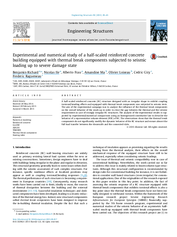 (PDF) Experimental and numerical study of a half-scaled reinforced ...