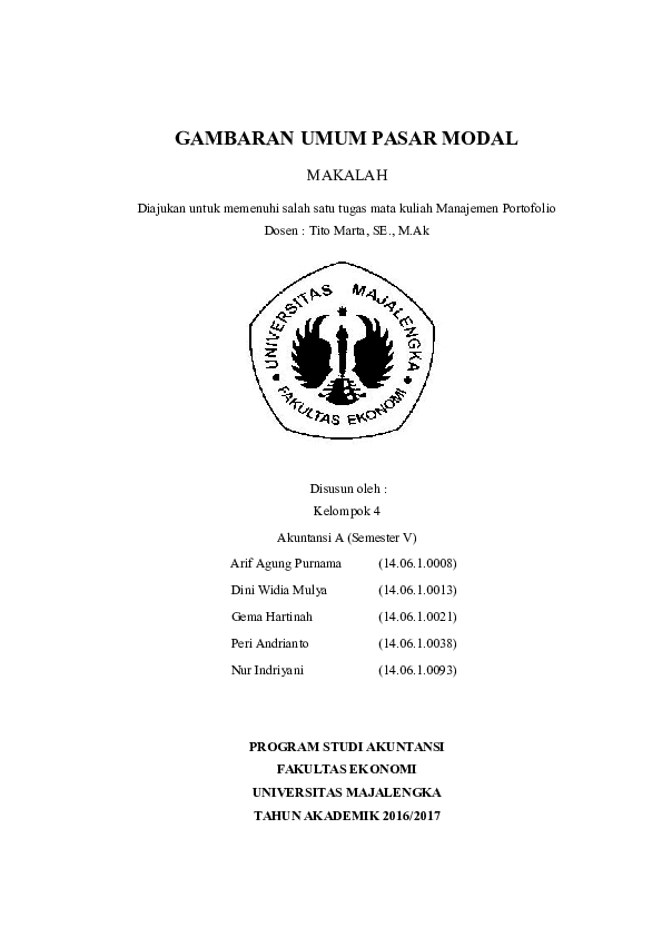 (DOC) GAMBARAN UMUM PASAR MODAL