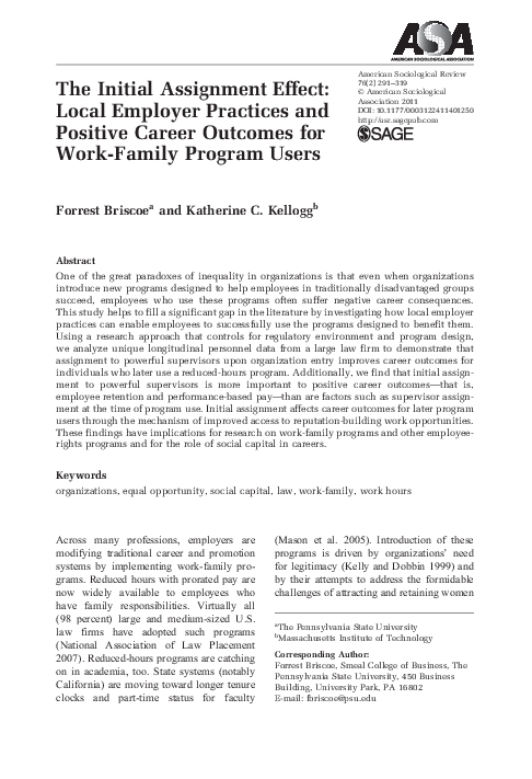 (PDF) The Initial Assignment Effect: Local Employer Practices and ...