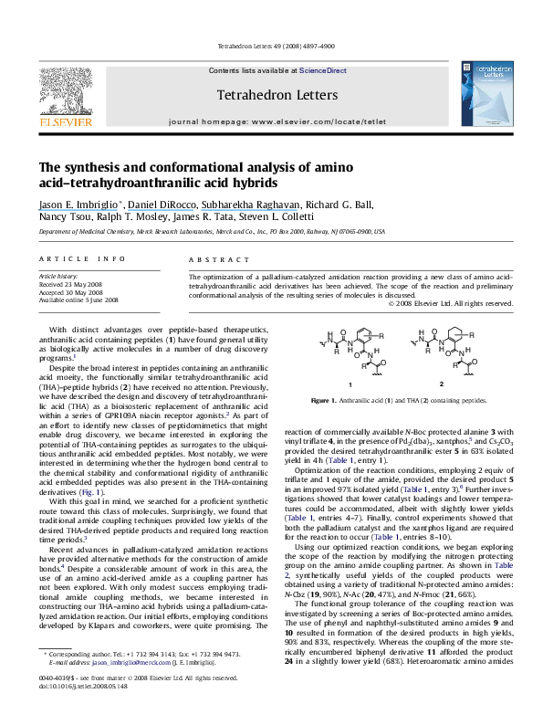 (PDF) The synthesis and conformational analysis of amino acid ...