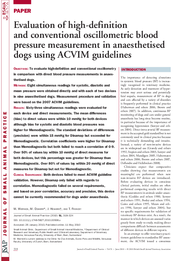 (PDF) Evaluation of highdefinition and conventional oscillometric
