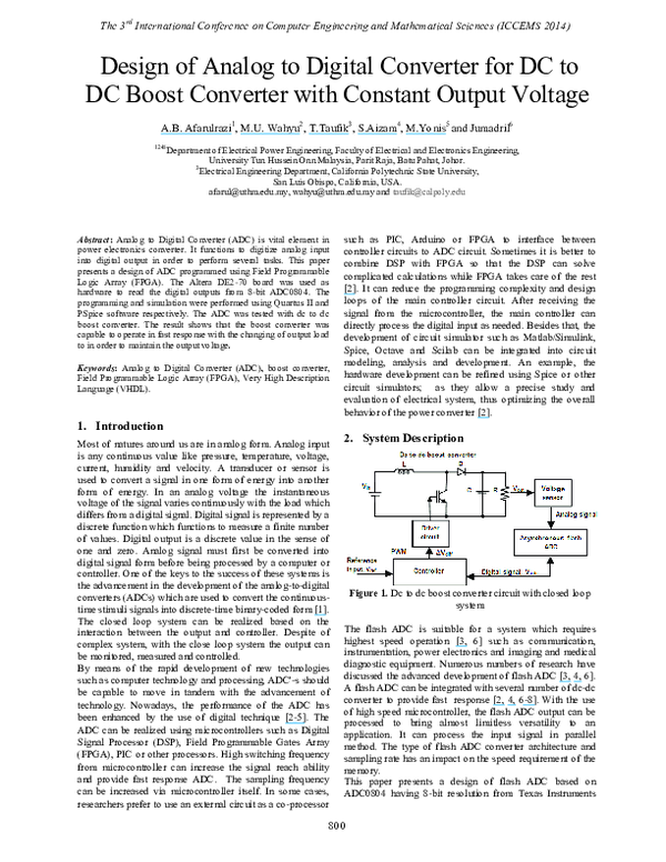 (PDF) Design of Analog to Digital Converter for DC to DC Boost ...